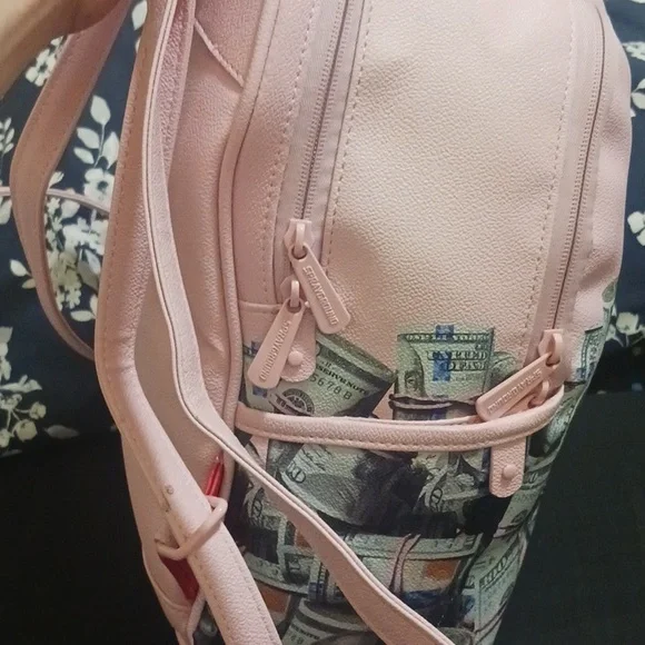 SPRAYGROUND BACKPACK NEW MONEY STACKS SAVAGE PINK - Picture 4 of 8